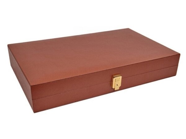 Zaza & Sacci® Folding Wood Backgammon Set - Model ZS-008 - Large - Leather/Mahogany - Image 8