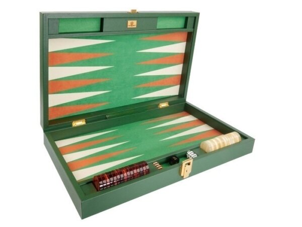 Zaza & Sacci® Leather/Microfiber Backgammon Set - Model ZS-425 - Green - Image 2
