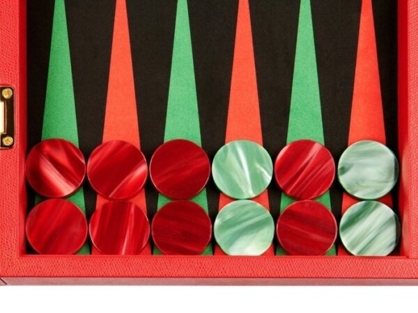 Zaza & Sacci® Leather/Microfiber Backgammon Set - Model ZS-425 - Red - Image 3