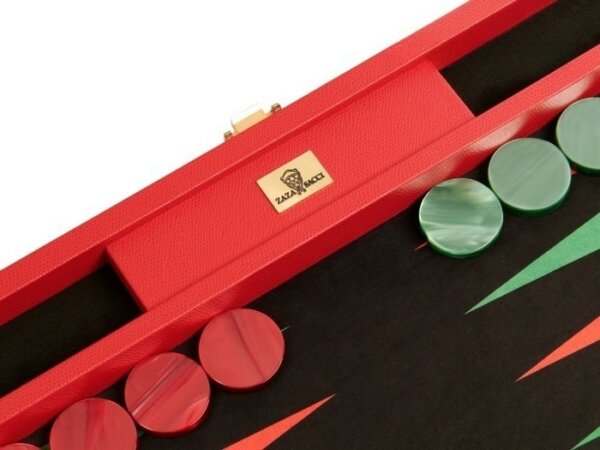 Zaza & Sacci® Leather/Microfiber Backgammon Set - Model ZS-425 - Red - Image 4
