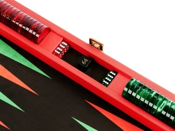 Zaza & Sacci® Leather/Microfiber Backgammon Set - Model ZS-425 - Red - Image 5