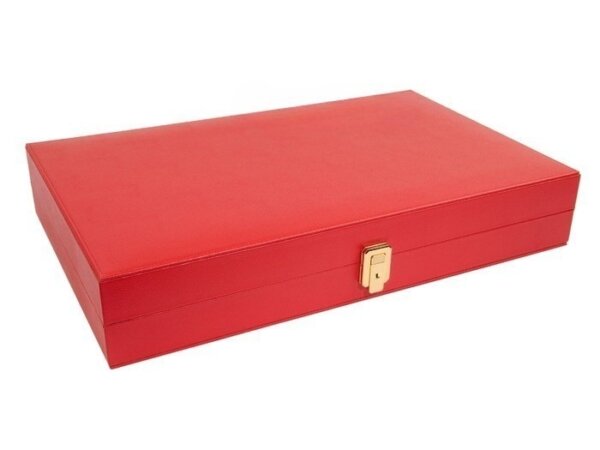 Zaza & Sacci® Folding Wood Backgammon Set - Model ZS-008 - Large - Leather/Mahogany - Image 7