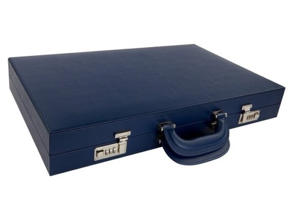 Zaza & Sacci® Leather/Microfiber Backgammon Set - Model ZS-760 - Large - Blue - Image 6