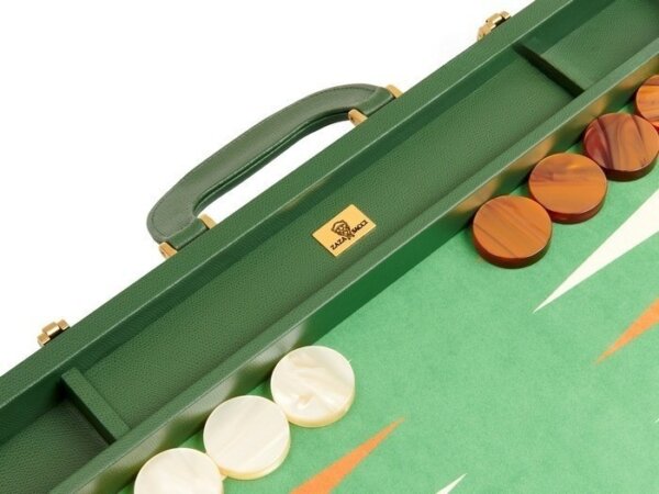 Zaza & Sacci® Leather/Microfiber Backgammon Set - Model ZS-760 - Large - Green - Image 4
