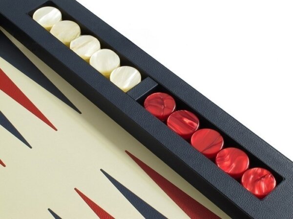 Zaza & Sacci® Leather Table Top Backgammon Set - Blue - Image 5