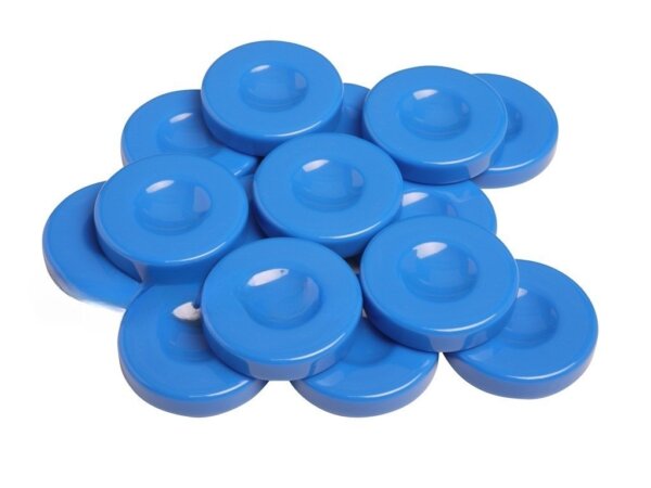 Backgammon Checkers - Opaque - Light Blue - with Finger Dish - (1 3/4 in. Dia.) - Roll of 15