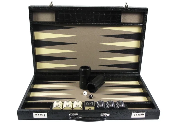 Luxury Backgammon Board Alligator Leather