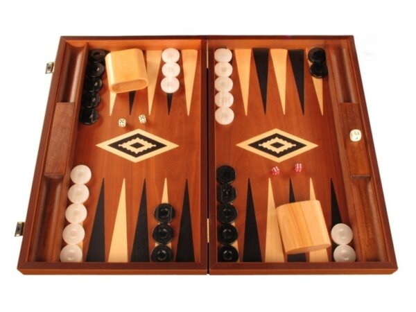 Mahogany Backgammon Set - Large - Black