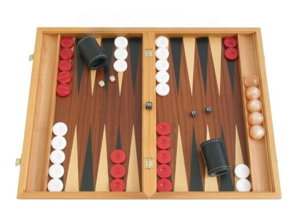 Mahogany Backgammon Set with Racks