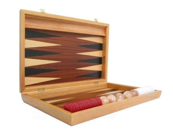 Mahogany Backgammon Set with Racks - Image 2