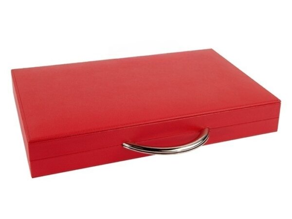 Zaza & Sacci® Leather Backgammon Set - Model ZS-200 - Travel - Red - Image 6
