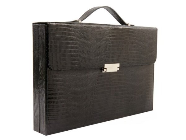 Zaza & Sacci® Leather Backgammon Set - Model ZS-242 - Travel - Black Lizard - Image 6