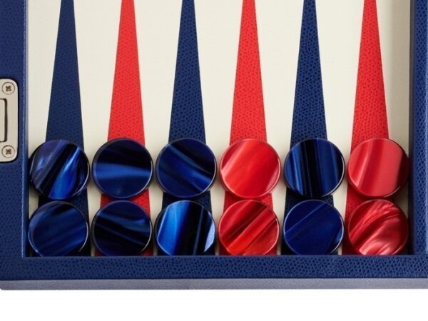 Zaza & Sacci® Leather Backgammon Set - Model ZS-242 - Travel - Blue - Image 3