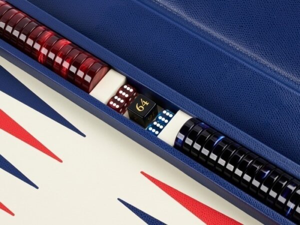 Zaza & Sacci® Leather Backgammon Set - Model ZS-242 - Travel - Blue - Image 5