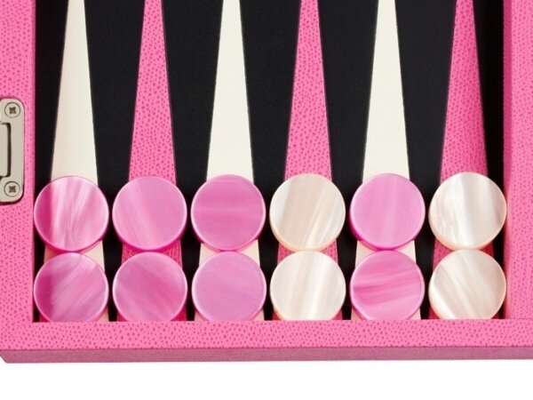 Zaza & Sacci® Leather Backgammon Set - Model ZS-242 - Travel - Pink - Image 3