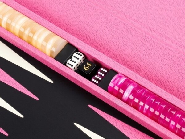 Zaza & Sacci® Leather Backgammon Set - Model ZS-242 - Travel - Pink - Image 5