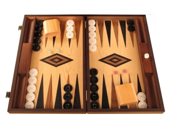 Oak Backgammon Set - Large - Black