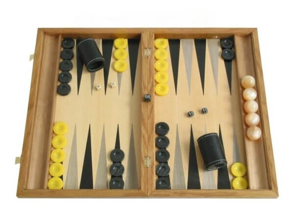 Oak Backgammon Set with Racks