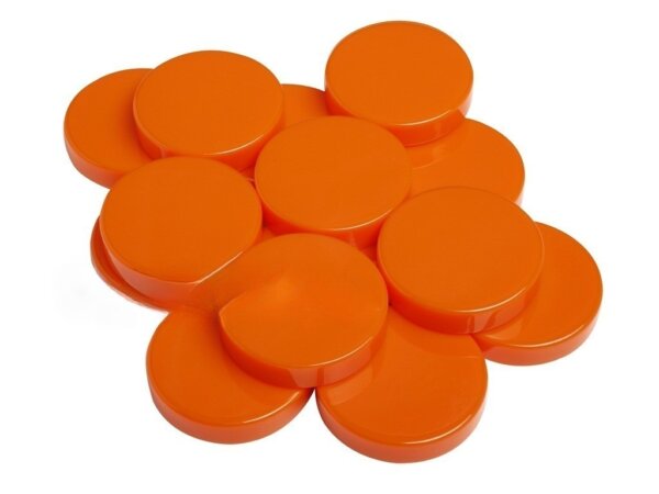 Backgammon Checkers - Opaque - Orange - (1 3/4 in. Dia.) - Roll of 15