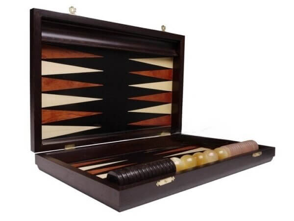 Palisander Backgammon Set with Racks - Beveled Edge - Image 2