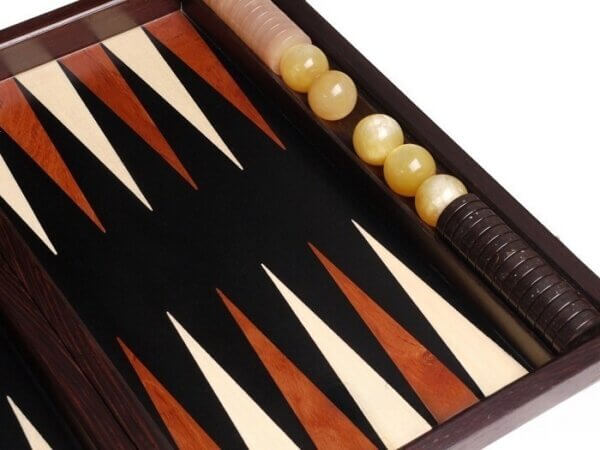 Palisander Backgammon Set with Racks - Beveled Edge - Image 4
