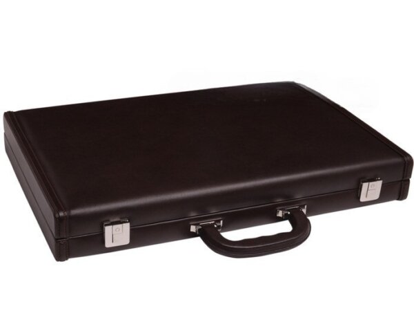 Aries™ Professional Leather Backgammon Set - Brown Case with Beige Field - Image 6