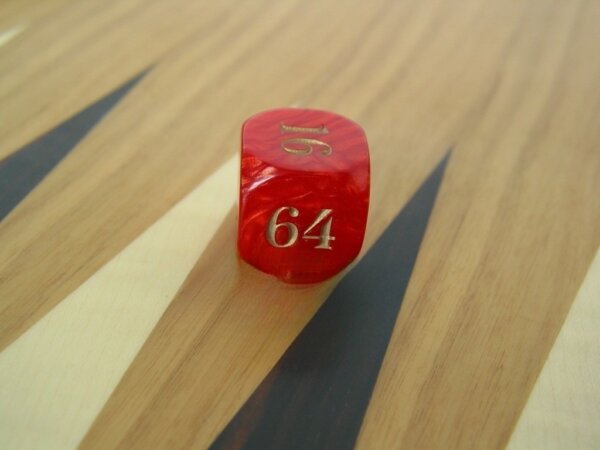 7/8 in. Backgammon Doubling Cube - Red Marbleized