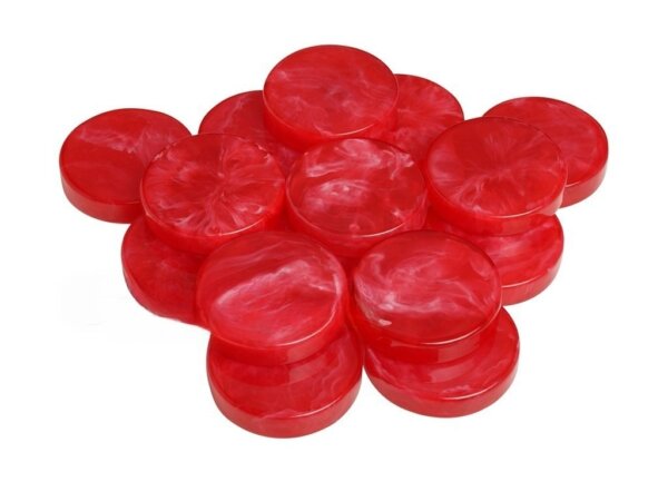 Backgammon Checkers - Marbleized - Red - (1 3/4 in. Dia.) - Roll of 15