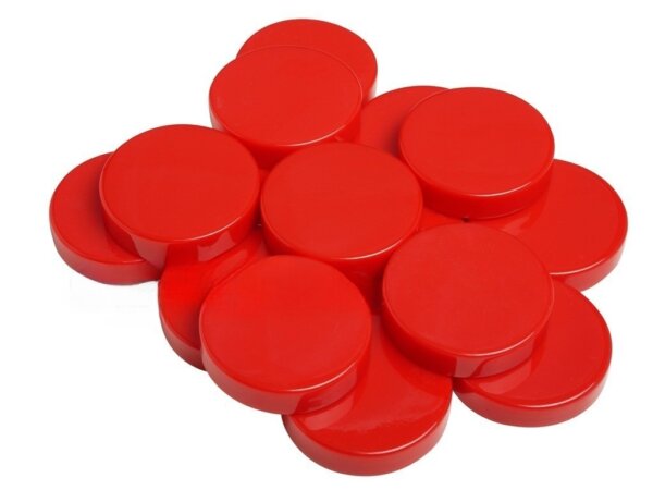 Backgammon Checkers - Opaque - Red - (1 3/4 in. Dia.) - Roll of 15