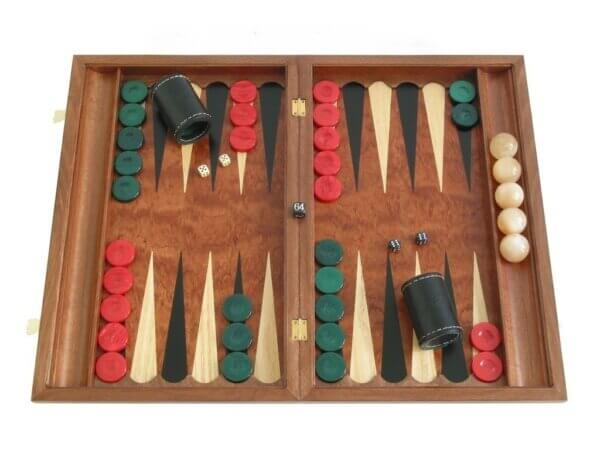 Rosewood Backgammon Set with Racks & Slotted Checkers