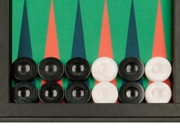 GammonVillage Tournament Backgammon Set - Table Top - Black with Green Field - Image 3