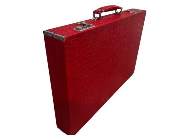 Tournament Size Red Croco Backgammon Set - Image 5