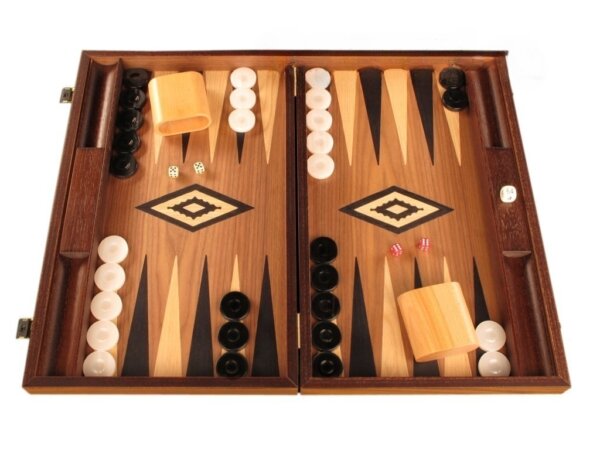 Walnut Backgammon Set - Large - Black