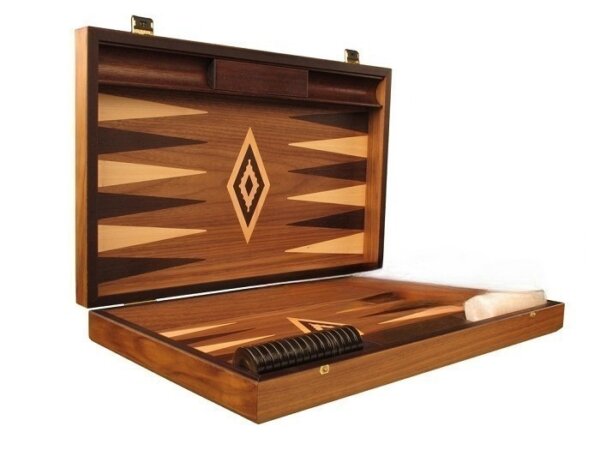 Walnut Backgammon Set - Large - Brown - Image 2
