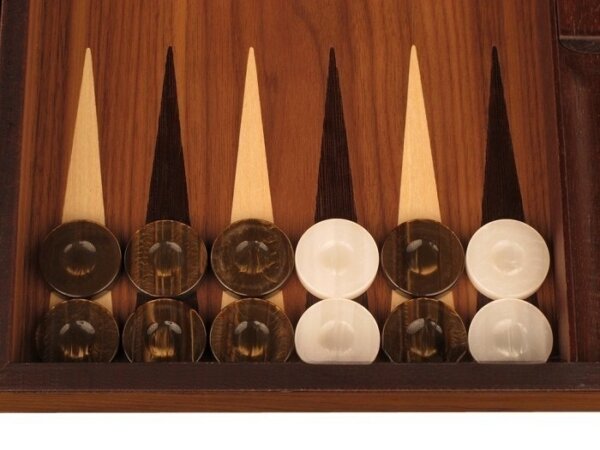 Walnut Backgammon Set - Large - Brown - Image 3