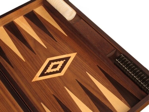 Walnut Backgammon Set - Large - Brown - Image 4