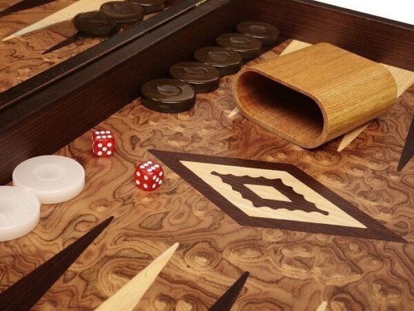 Walnut Root Backgammon Set - Large - Walnut Root Field - Image 4