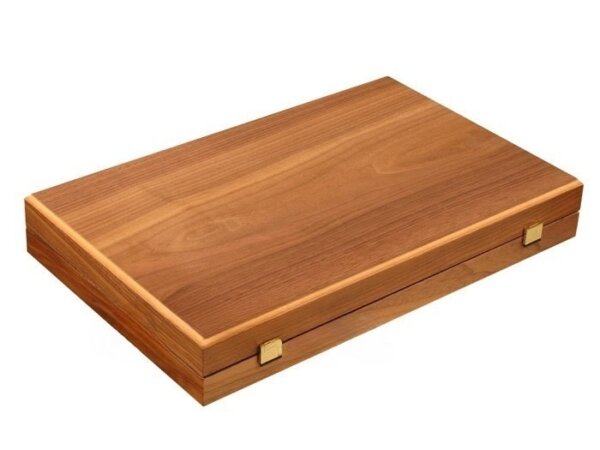 Walnut and Oak Backgammon Set - Large - Blue - Image 5