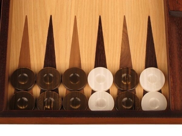 Walnut and Oak Backgammon Set - Large - Brown - Image 3