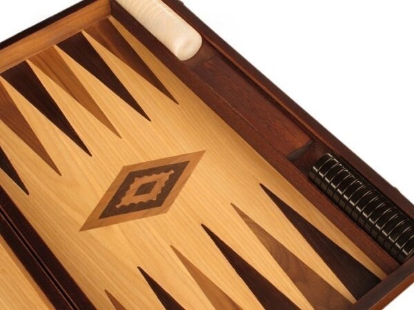 Walnut and Oak Backgammon Set - Large - Brown - Image 4