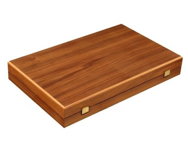 Walnut and Oak Backgammon Set - Large - Green - Image 5