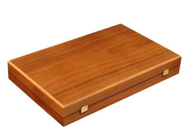 Walnut and Oak Backgammon Set - Large - Red - Image 5