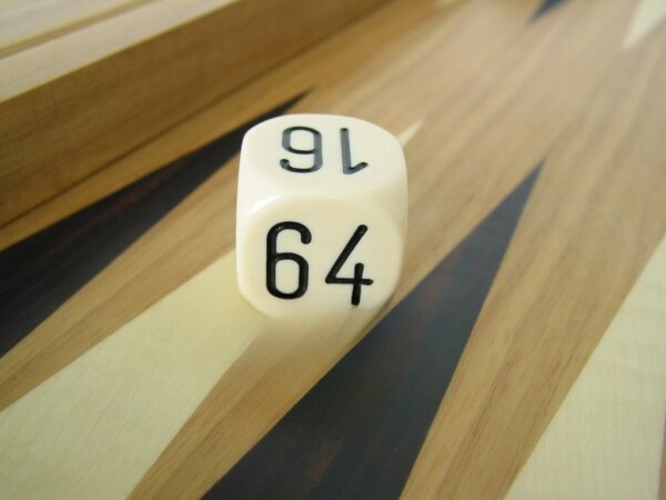 1 3/16 in. Backgammon Doubling Cube - White