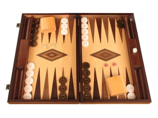 White Zebrano Backgammon Set - Large - Oak Field