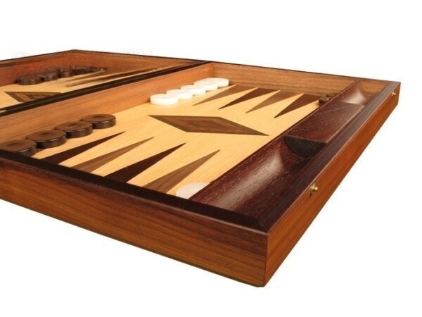 White Zebrano Backgammon Set - Large - Oak Field - Image 2