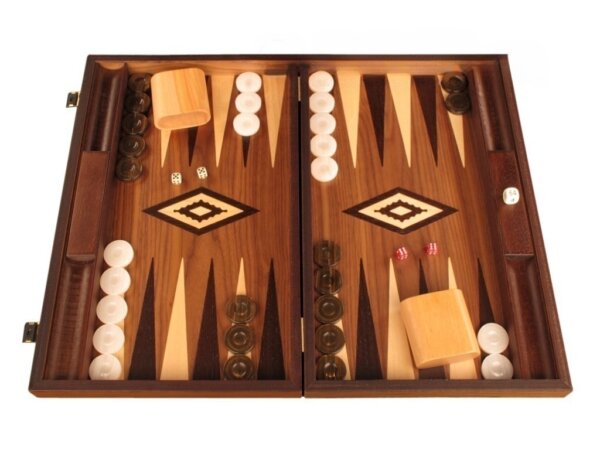 White Zebrano Backgammon Set - Large - Walnut Field