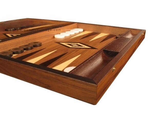 White Zebrano Backgammon Set - Large - Walnut Field - Image 2