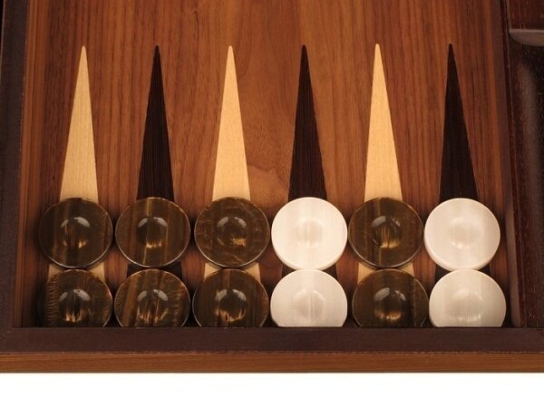 White Zebrano Backgammon Set - Large - Walnut Field - Image 3