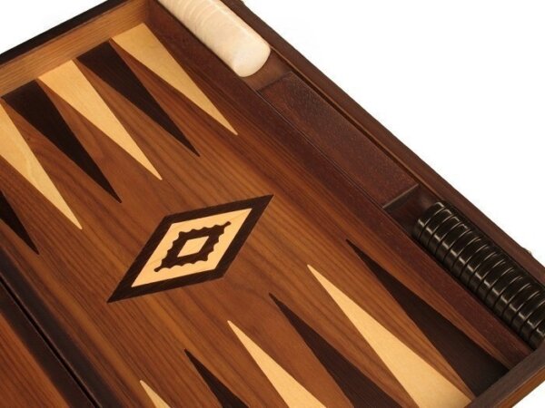 White Zebrano Backgammon Set - Large - Walnut Field - Image 4