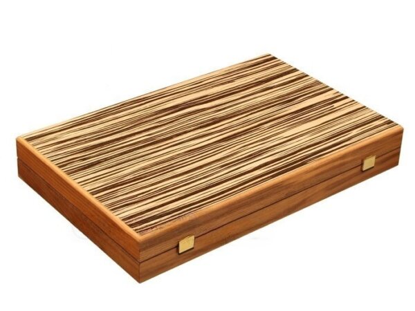 White Zebrano Backgammon Set - Large - Walnut Field - Image 5